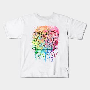 Angel Elephant Rainbow Paint Splatter Kids T-Shirt